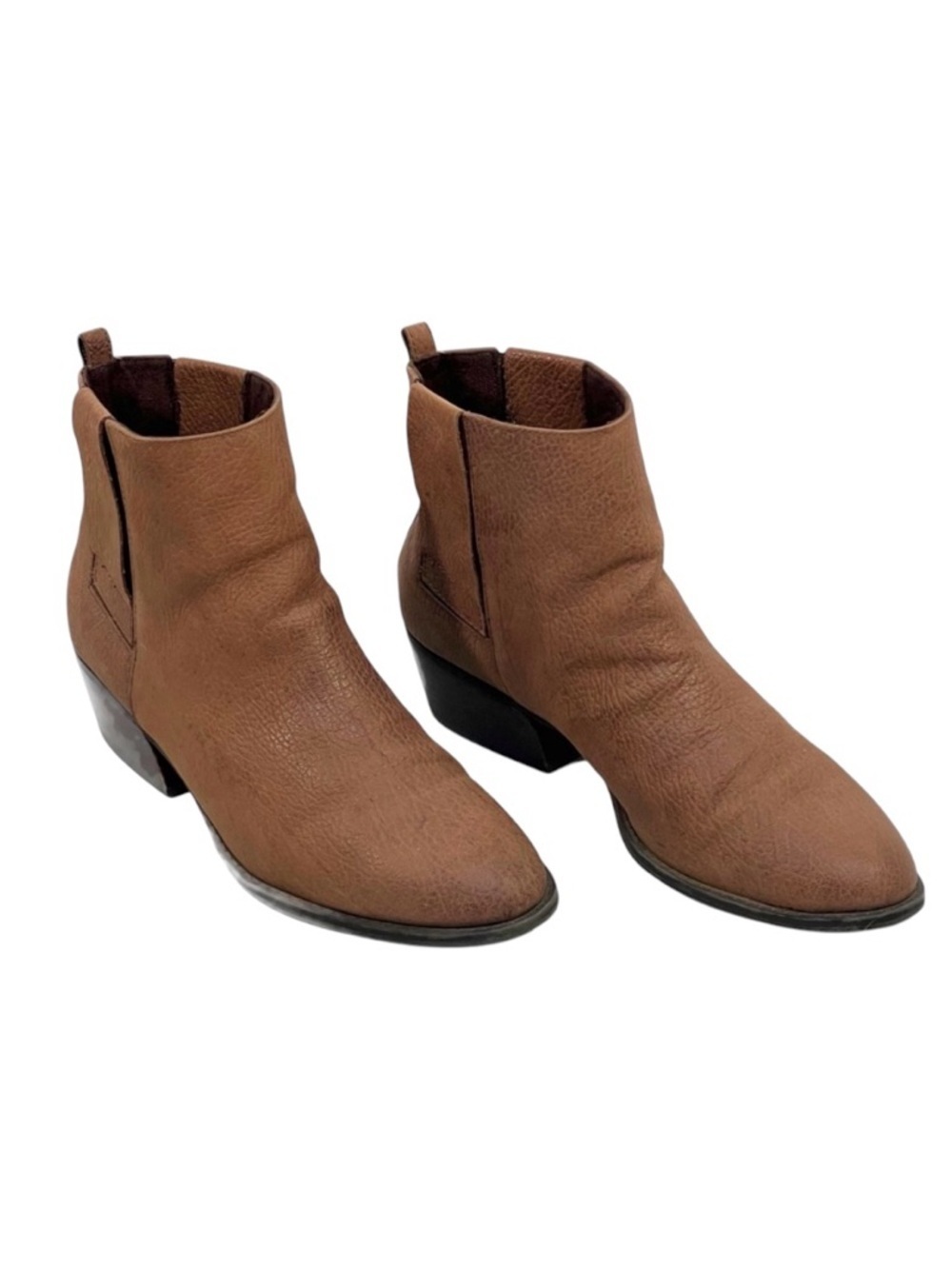 Kenneth Cole Tan Raw Land Redemption Textured Leather Ankle Boots Womens size 10